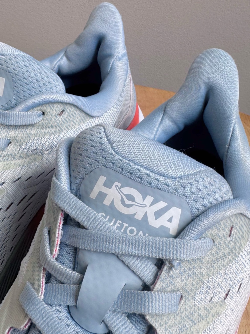 Hoka One Clifton 8 Womens Size 9 Blue Fog White Running Walking Shoes Sneakers - Picture 7 of 10